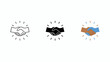 © Anina - Handshake icons showing diversity and agreement with light rays . Vector Flat Illustration.