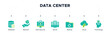 © NovaVector Studio - Data center banner web icon vector illustration concept with icon of database, network, data security, server, backup, cloud and technology