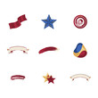 © Marc - A collection of graphic elements, including ribbons, stars, and brush strokes.