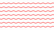 © CaptaiN - Seamless pattern of horizontal red wavy lines on a plain white background, repeating undulating curves in a simple geometric arrangement
