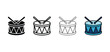 © BIBI - drum icons with sticks on white background  music instruments