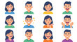 © Kusuka - Corporate Set of Diverse Happy Employees Expressing Joy and Excitement with Bright Colors with high quality professional line art symbols for modern creative design and digital branding projects