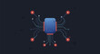 © Life Studio - Modern Technology Electronic Chip Vector Illustration Design Featuring Digital Circuitry Connectivity and Data Flow Network Concept