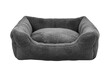 © Krtola  - Gray plush pet bed offering softness and comfort for a dog or cat, a cozy and resting place for domestic animals. Transparent background