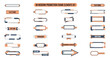© Md Shaikh Farid - 36 Modern Production Frame Elements Set, Orange and Grey UI Kit, Web Design Banners, Vector Graphic Assets isolated on White Background 4th july, editable vector