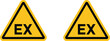 © MostAmbiya - ATEX Explosive Atmosphere Warning Signs Icon Set Vector Illustration