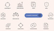 © RANGER BYTE - Minimalist safety icon set featuring essential symbols for ethical artificial intelligence and machine learning risk mitigation practices designed for technical documentation