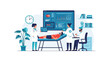 © Artify Shots - Doctors examining patient on examination table with modern medical technology and data analysis on screen
