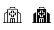 © Christopher - Modern hospital building facility icon representing healthcare architecture and medical service centers for public health institutions and community clinic branding and development design projects