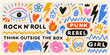 © Suvro - Punk rock themed doodle collection colorful vector illustration