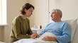 © Elysian Essence - Caregiver beside clinic patient, Limited treatment room facility, Family support in poor healthcare setting, Modest medical care portrait, Hopeful recovery scene