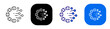 © tutti_frutti - DNA strand with nodes for genetic data analysis genome network and biology research. Line, filled, black, color set. Editable stroke