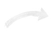 © Krtola  - White chalk arrow pointing right, hand drawn grunge texture curve indicating direction or progress on transparent background