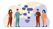 © FaiSTUDIO - Teamwork and communication concept with people exchanging ideas and collaborating