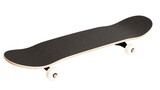 Black grip tape skateboard with white wheels