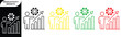 © JahirulIslam - business productivity growth icon set with person bar chart arrow gear outline vector