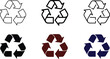 © LT studio - Recycling symbol icon collection, outline filled vector graphics, environmental sustainability concept, editable UI interface isolated design set