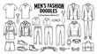© Yudooo - Hand Drawn Men's Clothing and Fashion Accessories Doodle Vector Set