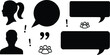 © PJ DeSign - Social Media Chat Speech Bubble Template and Business People Silhouette Graphic Vector Set