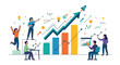 © Arfan24 - Business growth illustration team collaboration data analysis and successful project launch