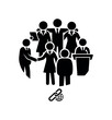 © Александр Михайлюк - Diverse business team collaborating and networking globally with a handshake and podium