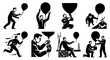 © rexus - Business concepts: man with balloon, teamwork, success, planning, running, innovation