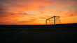 © R_Foto - Soccer Field Goal Net At Sunset