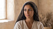 © Arra Vais - Portrait of a young ancient Levantine Semitic woman identifiable as Rachel. Biblical female character in traditional clothing indoors