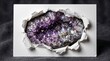© Reni - Luxury Crystal Geode Hidden Behind Torn Paper