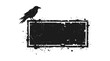 © Wan - Silhouette of a Crow perched on a grunge frame with copy space
