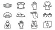© mardiyah - Set of Personal Protective Equipment and Medical Safety Icons.