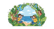 © Han - Children Observing Nature and Planet Earth.