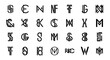 © Asim - Monogram alphabet letters set black