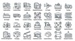 © muhammad - Logistics and global shipping supply chain outline icons.