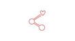 © Espok - Simple Red Line Drawing of Share Symbol with Heart.