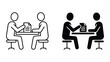 © Shakib - Business partners document signing icon illustration with contract, business