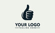 © nuaari - Thumbs up hand gesture approval vector logo illustration for business and social success