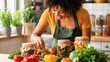 © Galina Petrova - Young black woman preparing vegetables for canning in kitchen
