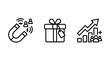 © MSTNAFIATABASSUM - Business development icons representing audience attraction gift offering and sales growth with attraction audience marketing business customer strategy increase development management