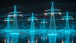 © Saqii - Smart power grid with digital electricity transmission and energy network