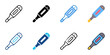 © Gravisio - Temperature check icons set multiple style collection. Editable stroke