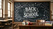 © muhammadHafeez - Back to school blackboard with chalk illustrations and desk in classroom blackboard classroom