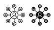 © md1 - Network of People Icons: A graphic representation of a network connecting individuals, illustrating concepts of connection, community, and social interaction.
