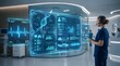 © Create of God - Nurse managing patient health data on transparent digital interface