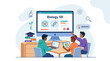 © rino - Students learning biology online with a computer.