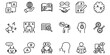 © dermauxy - Language Learning Translation Line Icons Set Editable Vector Illustration Isolated on Transparent Background