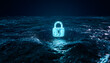 © Selvam - a luminous cyber lock towering above the digital realm of network security
