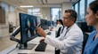 © DR Moura - Medical professionals analyze heart scan data on computer screens in a modern clinic setting