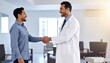 © AlyaArina - Doctor and patient shaking hands, symbolizing trust and agreement in a medical setting
