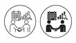 © Mahir - Business deal analysis and project timeline planning icons with handshake